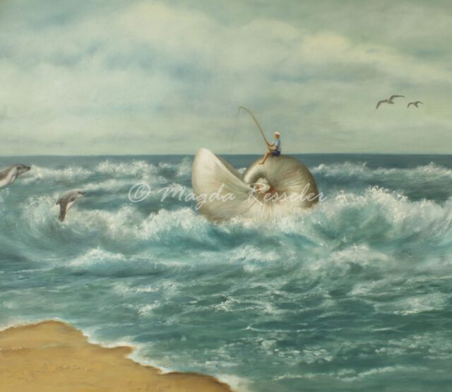 Zuiderse zee - olieverf op canvas - 50 x 90 cm