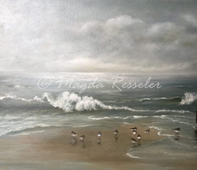 Noordzee - olieverf op canvas - 50 x 90 cm